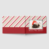 フェスティバルのパグでレッドサンタハットとクリスマスライト ゲストブック (全面)