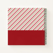 フェスティバルのパグでレッドサンタハットとクリスマスライト ノートブック (裏面)