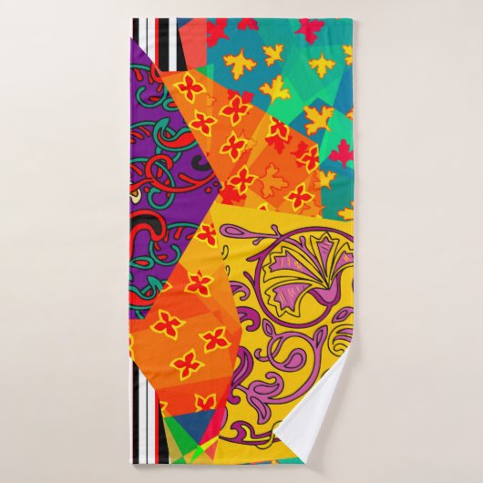 フェスティバルのパッチワーク(インディアン、トルコ語、イタリアンpor) バスタオル (バスタオル)