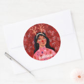 フェスティバルのパーソナライズされたクリスマス名包 ラウンドシール (封筒)