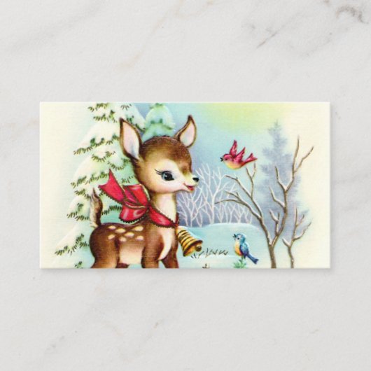 フェスティバルのビンテージクリスマス鹿に情報を追加 名刺 (正面)