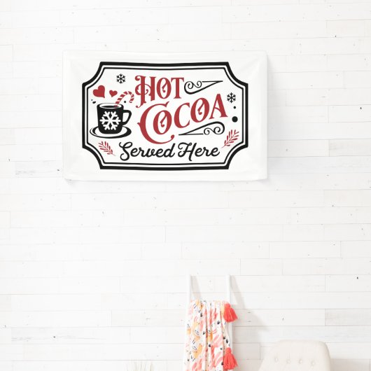 フェスティバルのホットココアはここでクリスマス 横断幕 (インサイチュ)