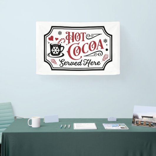 フェスティバルのホットココアはここでクリスマス 横断幕 (トレードショー)