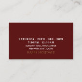 フェスティバルのボーブル、クリスマスパーティーチケット招待状 エンクロージャーカード (裏面)