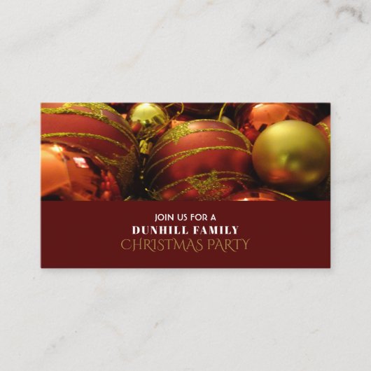 フェスティバルのボーブル、クリスマスパーティーチケット招待状 エンクロージャーカード (正面)