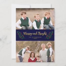 フェスティバルのメリー葉と明るい休日の写真 シーズンカード