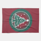 フェスティバルのモミ：クリスマスの歓喜 キッチンタオル (横)