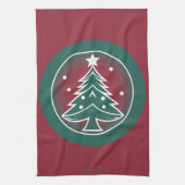 フェスティバルのモミ：クリスマスの歓喜 キッチンタオル (縦)