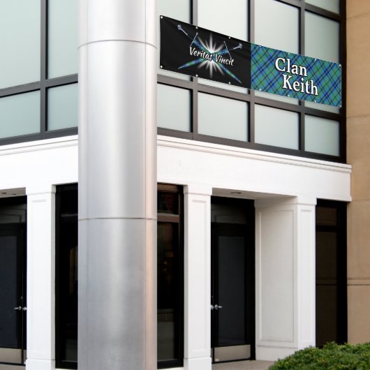 フェスティバルの一族のキースの高地のテント 横断幕 (ビルの外側)