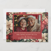 フェスティバルの休日の写真とクリスマスフローラカード シーズンカード (正面)