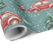 フェスティバルの休日を車や木で包む紙 ラッピングペーパー (ロールコーナー)