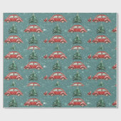 フェスティバルの休日を車や木で包む紙 ラッピングペーパー (フラット)