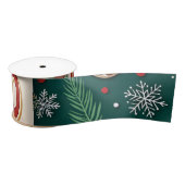 フェスティバルの休日タイポグラフィのラッピングのパターン サテンリボン (リール)