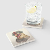 フェスティバルの休日/クリスマスチキン ストーンコースター (横)