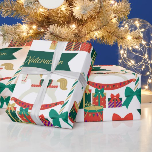 フェスティバルの伝統的くるみ割り玩具クリスマス ラッピングペーパー (クリスマス)
