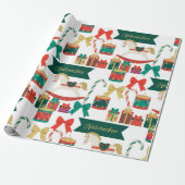 フェスティバルの伝統的くるみ割り玩具クリスマス ラッピングペーパー (アンロールド)