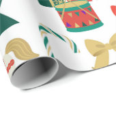 フェスティバルの伝統的くるみ割り玩具クリスマス ラッピングペーパー (ロールコーナー)