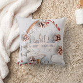「フェスティバルの優雅さメリークリスマスピロー」 クッション (ブランケット)