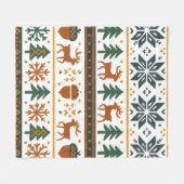 フェスティバルの冬の森パターン フリースブランケット (正面(横))