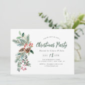 フェスティバルの冬の葉スクリプトのクリスマスパーティー 招待状 (スタンド正面)