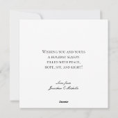 フェスティバルの冬の葉ホリーベリー&パイン写真 シーズンカード (裏面)