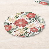 フェスティバルの冬エレガントのクリスマス ペーパーコースター (アングル)