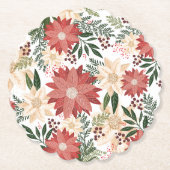 フェスティバルの冬エレガントのクリスマス ペーパーコースター (正面)