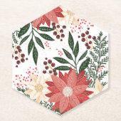 フェスティバルの冬モダンのクリスマス ペーパーコースター (正面)