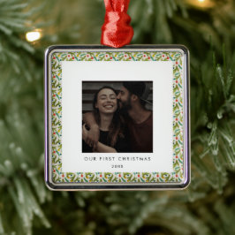 フェスティバルの初めてのクリスマス写真 メタルオーナメント