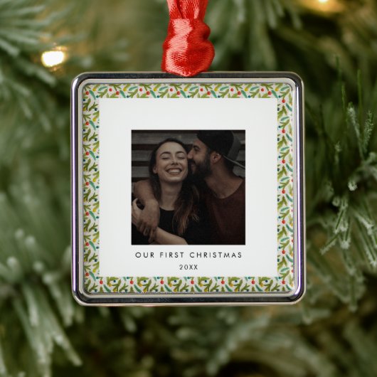 フェスティバルの初めてのクリスマス写真 メタルオーナメント (ツリー)