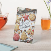 「フェスティバルの味：メリークリスマスメニュー&プライス・リス 台座サイン (インサイチュ)