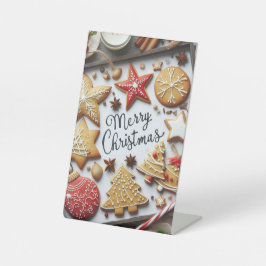 「フェスティバルの味：メリークリスマスメニュー&プライス・リス 台座サイン