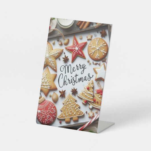 「フェスティバルの味：メリークリスマスメニュー&プライス・リス 台座サイン (正面)