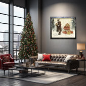 フェスティバルの喜び威厳のある：アフリカ系アメリカ人サンタ ポスター