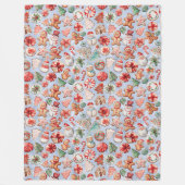 フェスティバルの喜び:クリスマスクッキーワンダーランド フリースブランケット (正面)