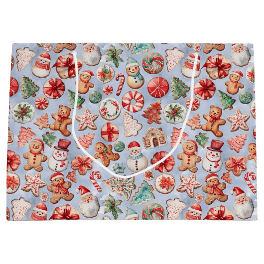 フェスティバルの喜び:クリスマスクッキーワンダーランド ラージペーパーバッグ (正面)