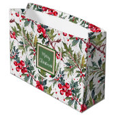 フェスティバルの大枝のホリー植物中抱き枕 ラージペーパーバッグ (裏面アングル)