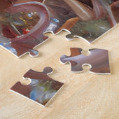 フェスティバルの女性がクリスマスガーランドを着た ジグソーパズル (側面)