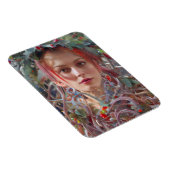 フェスティバルの女性がクリスマスガーランドを着た マグネット (右側)