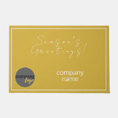 フェスティバルの季節の挨拶ビジネス会社のロゴ ドアマット (正面)