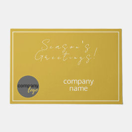 フェスティバルの季節の挨拶ビジネス会社のロゴ ドアマット