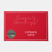 フェスティバルの季節の挨拶ビジネス会社のロゴ ドアマット (正面)