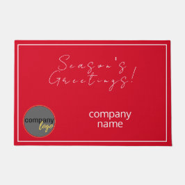 フェスティバルの季節の挨拶ビジネス会社のロゴ ドアマット