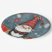 フェスティバルの居心地の良いクリスマス格言を変装 ペーパープレート (アングル)