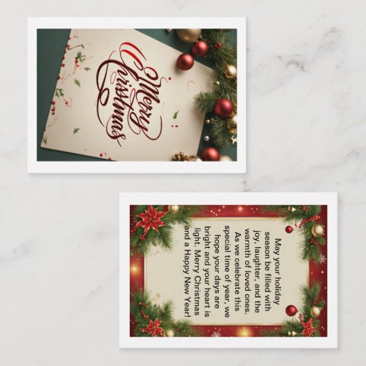 「フェスティバルの平板の聖降誕祭お目出とう」 ノートカード (正面/裏面)