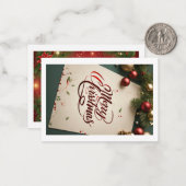 「フェスティバルの平板の聖降誕祭お目出とう」 ノートカード (正面/裏面インサイチュ)