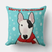 フェスティバルの愛犬付きクリスマスピロー クッション (正面)