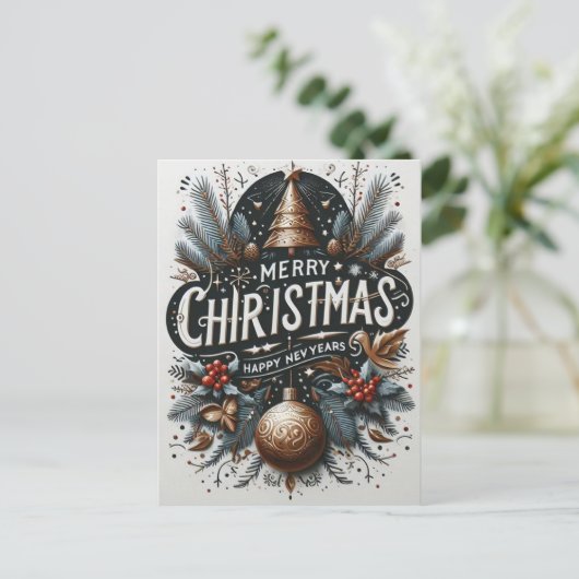 フェスティバルの挨拶：メッセージメリーのクリスマスカード ポストカード (スタンド正面)