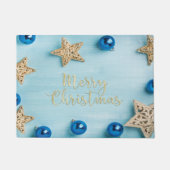 フェスティバルの星のつまらないもののメリークリスマスのグリッター ドアマット (正面)