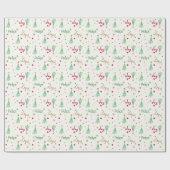 フェスティバルの木と星のホイルクリスマスを見る ラッピングペーパー (フラット)